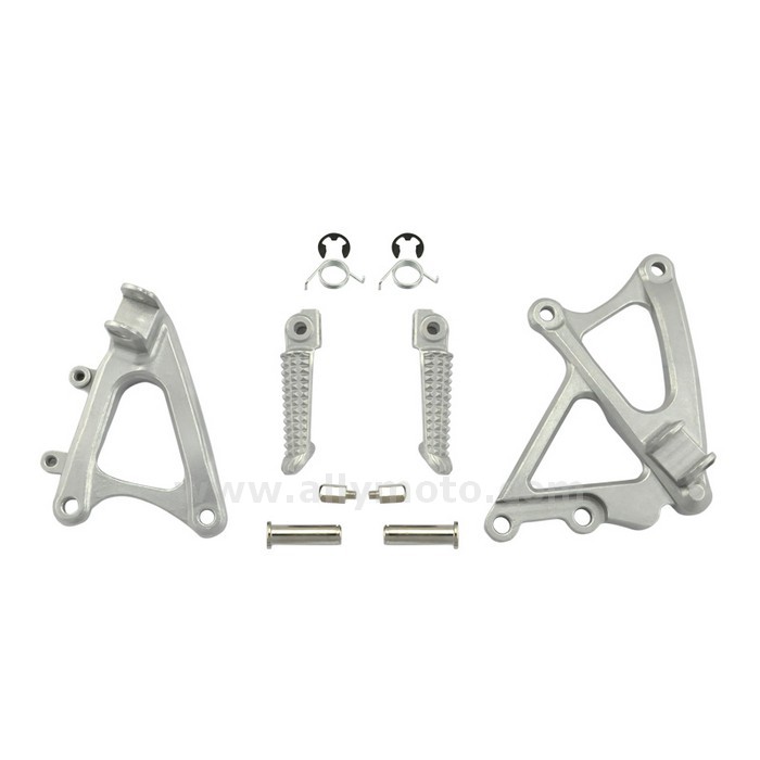 Black Rear Passenger Foot Pegs & Brackets For Yamaha YZF R1 2004-2008